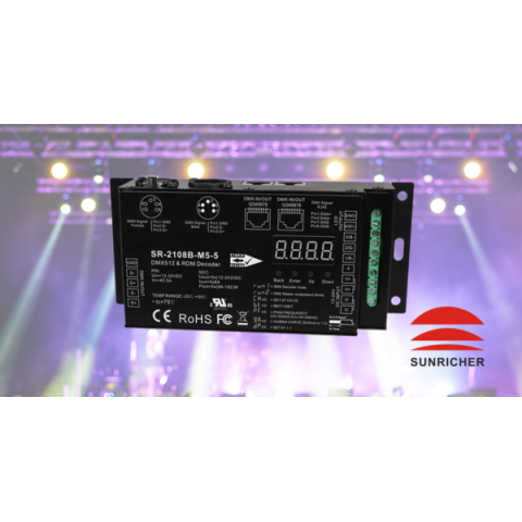 DMX Master and Decoder – The Sunricher SR-2108B-M5-5 DMX512 and RDM Controller